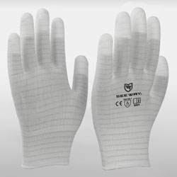 Fingertips Coated ESD Gloves with Stripes