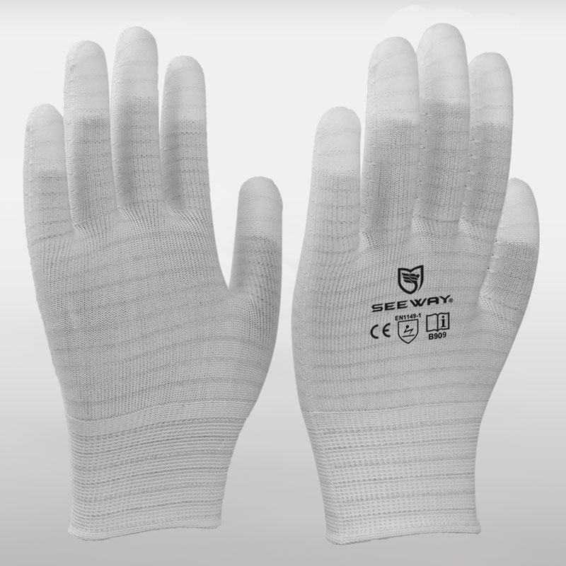 Fingertips Coated ESD Gloves with Stripes