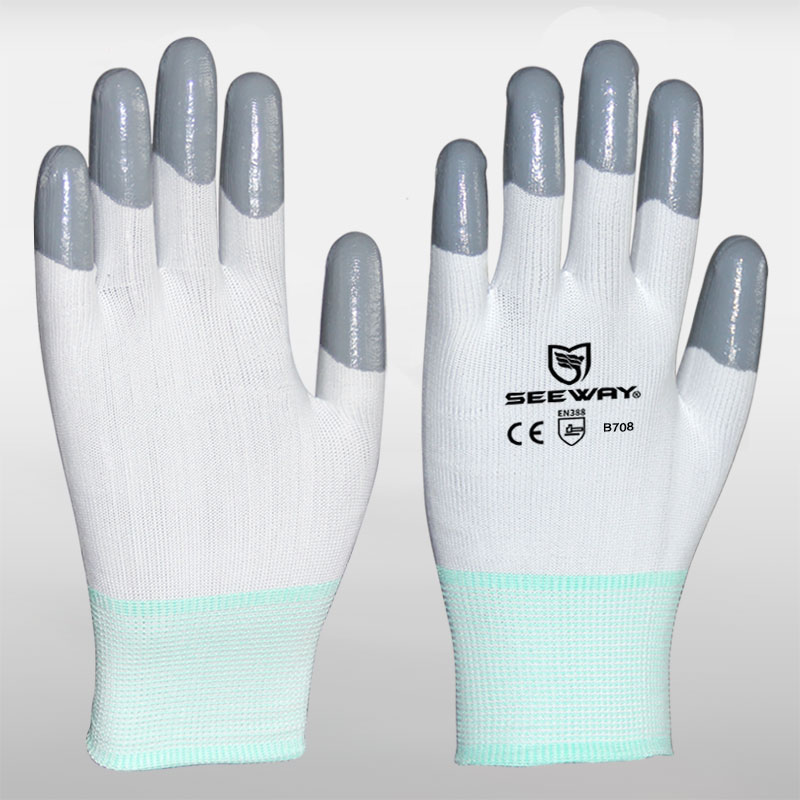 Half Finger Nitrile Coated Gloves<br />