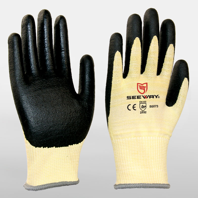 Foam Nitrile Coated Aramid Cut Resistant Gloves
