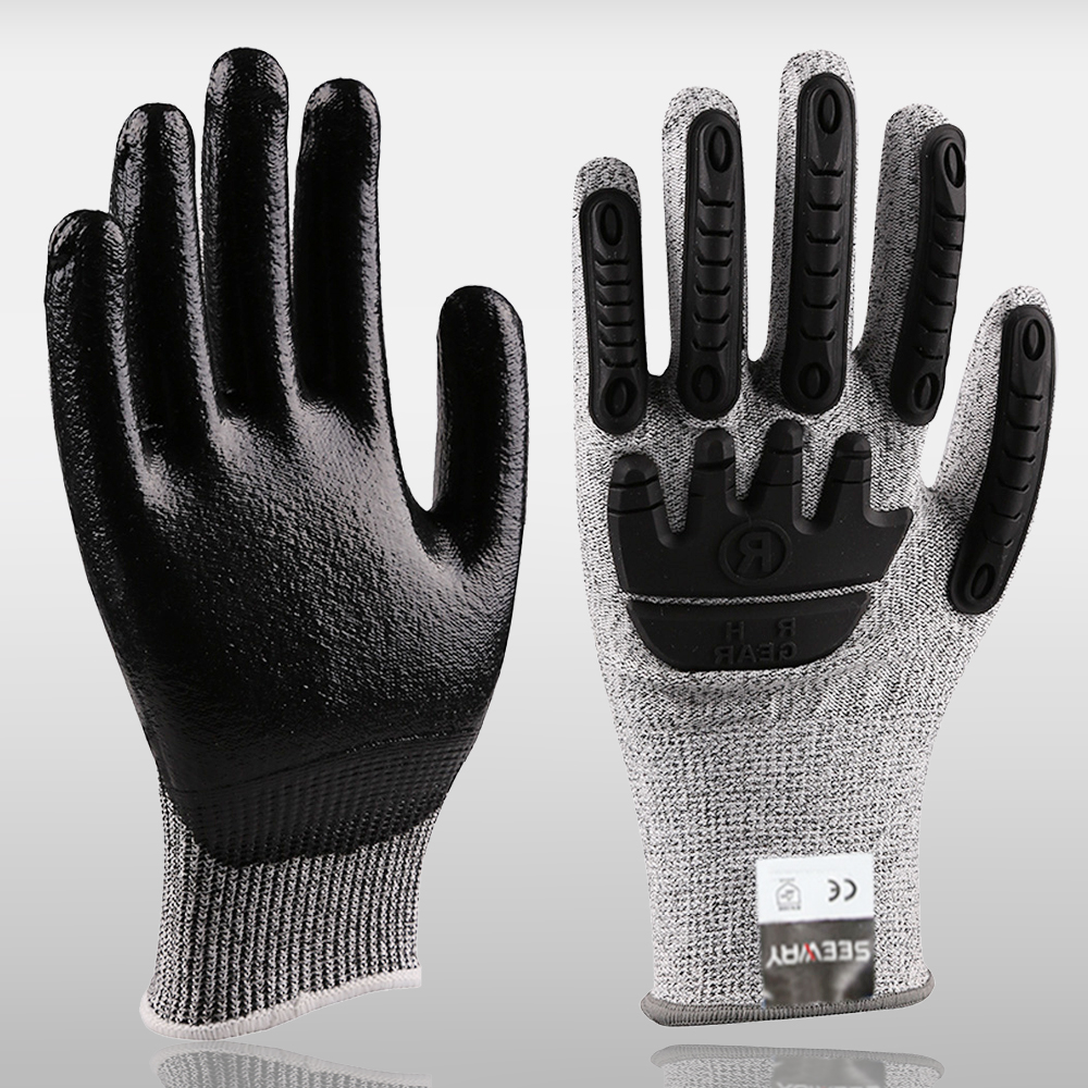 HHPE Cut-Resistant Gloves With TPR Back