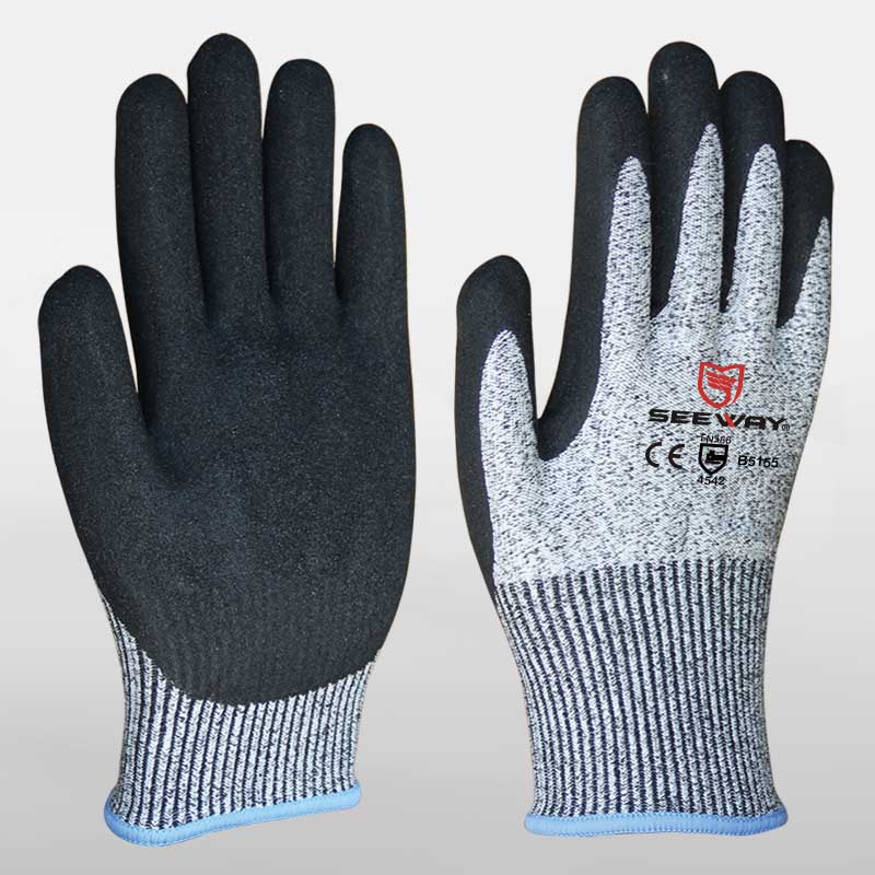HHPE Cut-Resistant Gloves With Sandy Nitrile