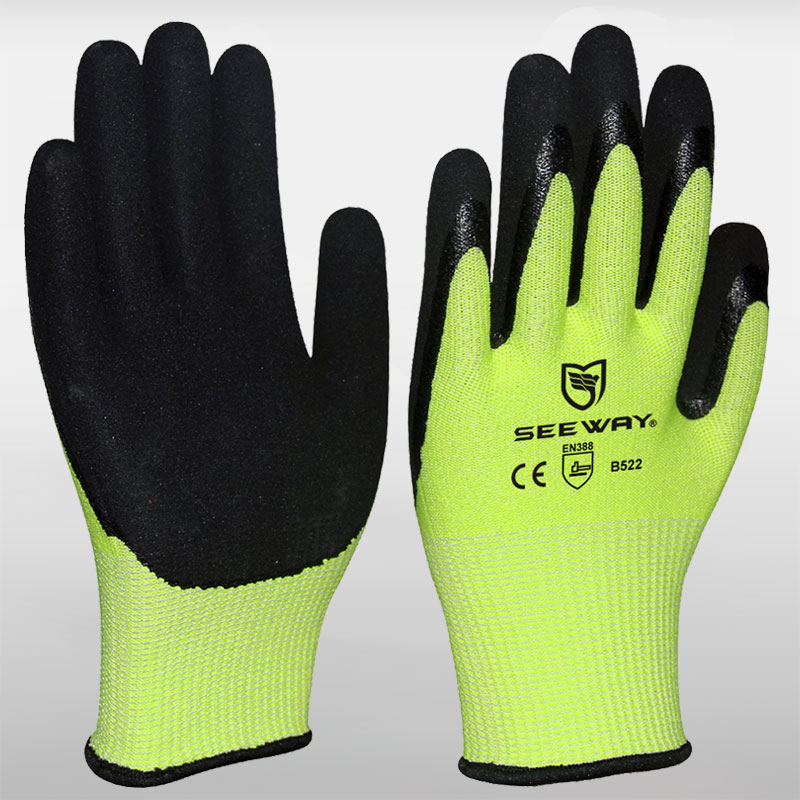 HPPE Cut-Resistant Gloves With Sandy Nitrile