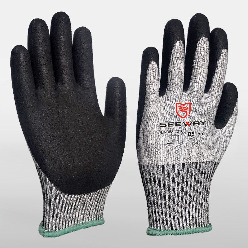 HPPE Cut-Resistant Gloves With Sandy Nitrile